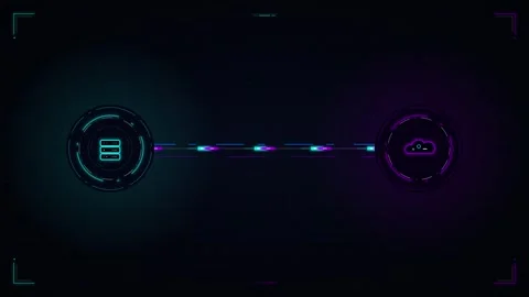 Cloud computing data transfer animation: server to cloud network connection.. Stock Footage 337558484