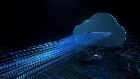 Cloud Computing Data Transfer  Digital Storage Technology Illustrazione stock