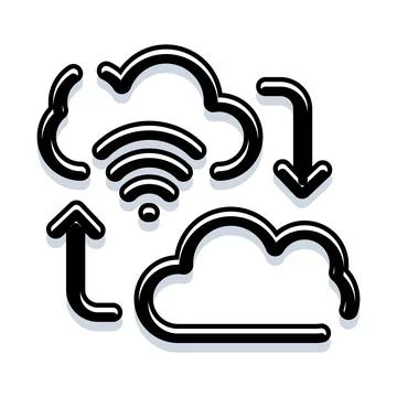 Cloud computing data transfer icon set wirelessly 스톡 일러스트