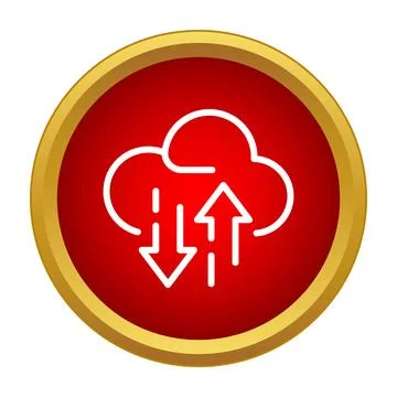Cloud computing data transfer icon uploading downloading Illustrazione stock