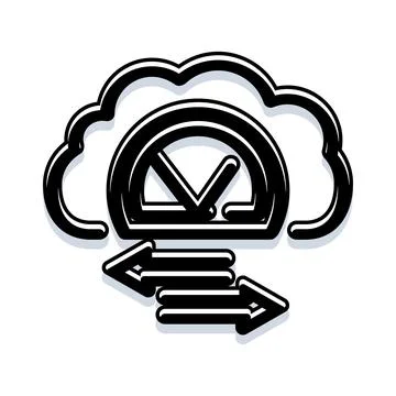 Cloud computing data transfer processing synchronized icon 스톡 일러스트
