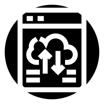 Cloud computing data transfer synchronization icon illustration イラスト素材