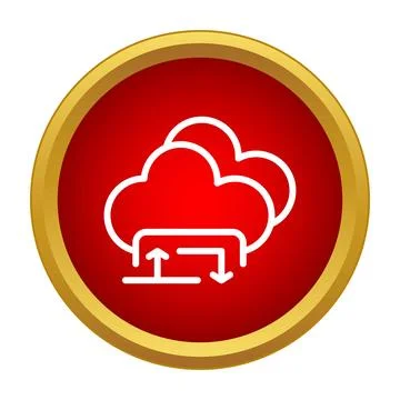 Cloud computing data transfer synchronization red symbol Ilustración de archivo