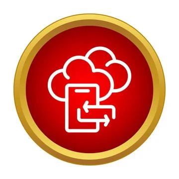 Cloud computing data transfer synchronization with smartphone icon Stock Illustration