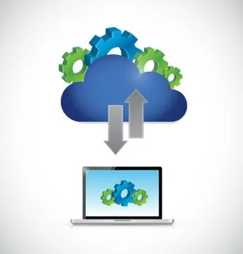Cloud computing data transfer technology concept Illustrazione stock