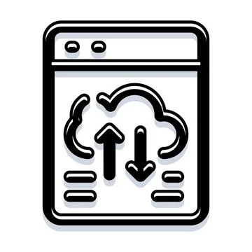 Cloud computing data transfer upload download icon イラスト素材