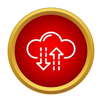 Cloud computing data transfer with upload download arrows Stockillustratie