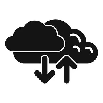 Cloud computing data transfer uploading and downloading icon Stock Illustration