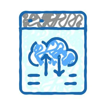 Cloud computing data transfer uploading downloading information イラスト素材