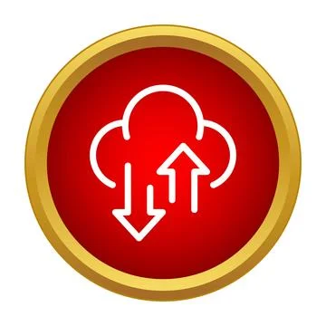 Cloud computing data transfer uploading downloading icon concept Stock Illustration