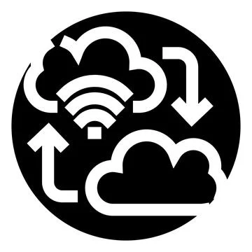 Cloud computing data transfer with wifi connectivity icon 스톡 일러스트