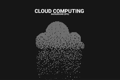 Cloud computing data transformation from pixel. Stock Illustration