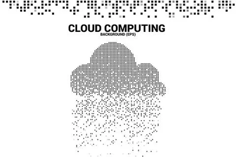 Cloud computing data transformation from pixel. Stock Illustration