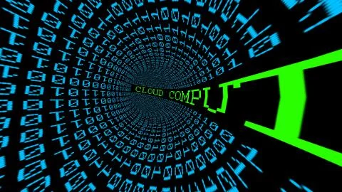 Cloud computing data tunnel Stock Illustration