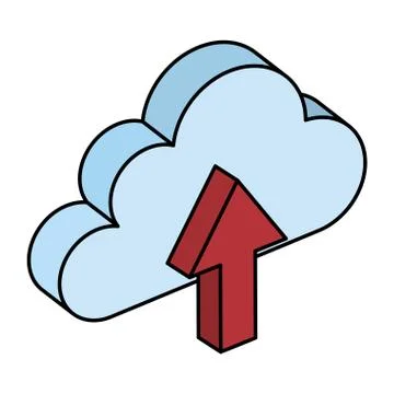 Cloud computing with data upload Stock Illustration