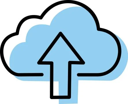 Cloud computing data upload service icon Stock Illustration