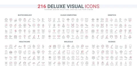 Cloud computing, database and information transfer, science research line icon Illustrazione stock