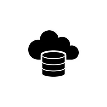 Cloud Computing Database, Computing Server Flat Vector Icon Stock Illustration
