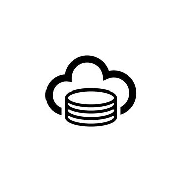 Cloud Computing Database, Computing Server Flat Vector Icon Stock Illustration
