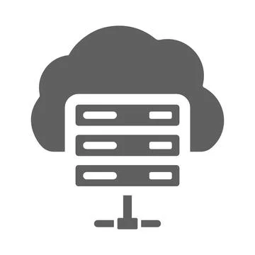 Cloud, computing, database icon. Gray vector graphics. イラスト素材