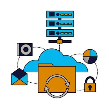 Cloud computing database イラスト素材