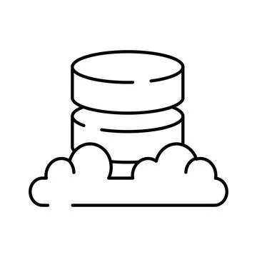 Cloud computing database server infrastructure line icon Stock Illustration