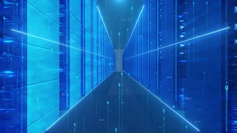 Cloud computing database server room Stock Footage 167984503