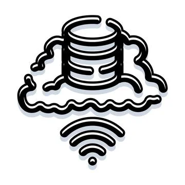 Cloud computing database server wifi technology icon Stock Illustration