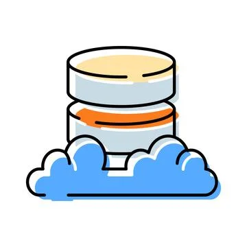 Cloud computing database storage server technology icon Stock Illustration
