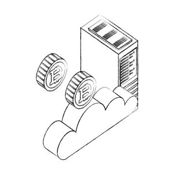 Cloud computing datacenter server cloud bitcoin money virtual 스톡 일러스트