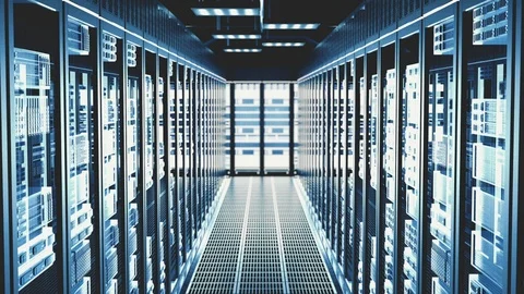 Cloud computing datacenter server room Servers racks in Modern data center 스톡 동영상 104121052