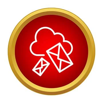 Cloud computing delivering email messages icon concept 스톡 일러스트