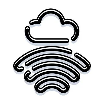 Cloud computing delivering wireless internet signal Stockillustratie