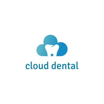 Cloud computing with dental logo design Stock Illustration