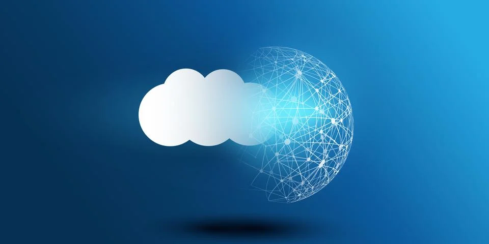 Cloud Computing Design Concept - Digital Connections, Technology Background.. 스톡 일러스트