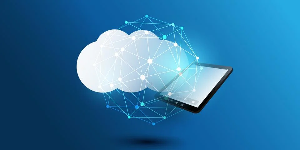 Cloud Computing Design Concept - Digital Connections, Technology Background.. 스톡 일러스트
