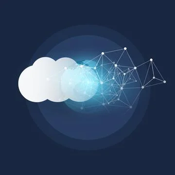 Cloud Computing Design Concept - Digital Connections, Technology Background.. Stock Illustration