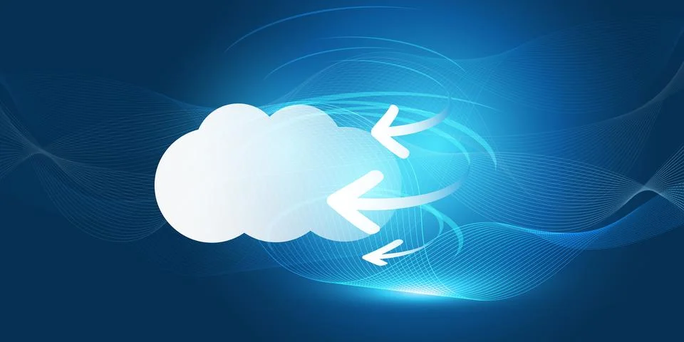 Cloud Computing Design Concept - Digital Connections, Technology Background.. 스톡 일러스트
