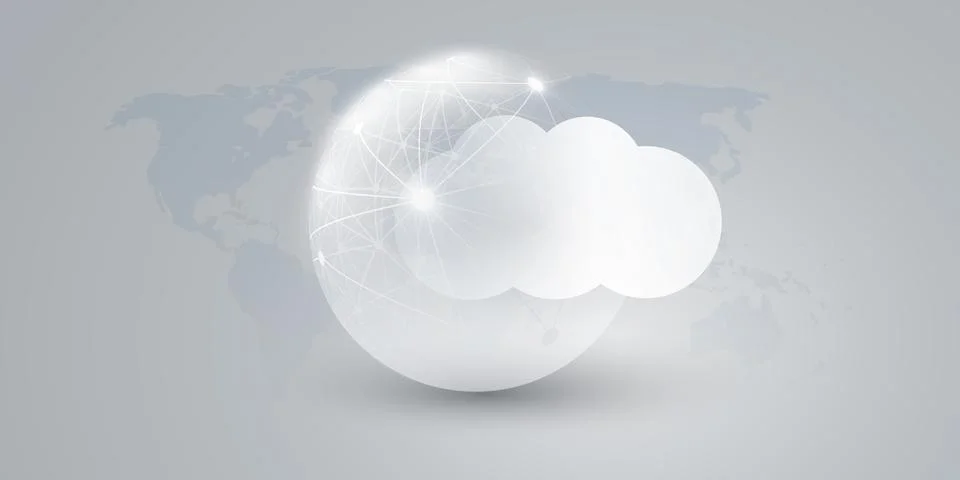 Cloud Computing Design Concept - Digital Connections, Technology Background.. 스톡 일러스트