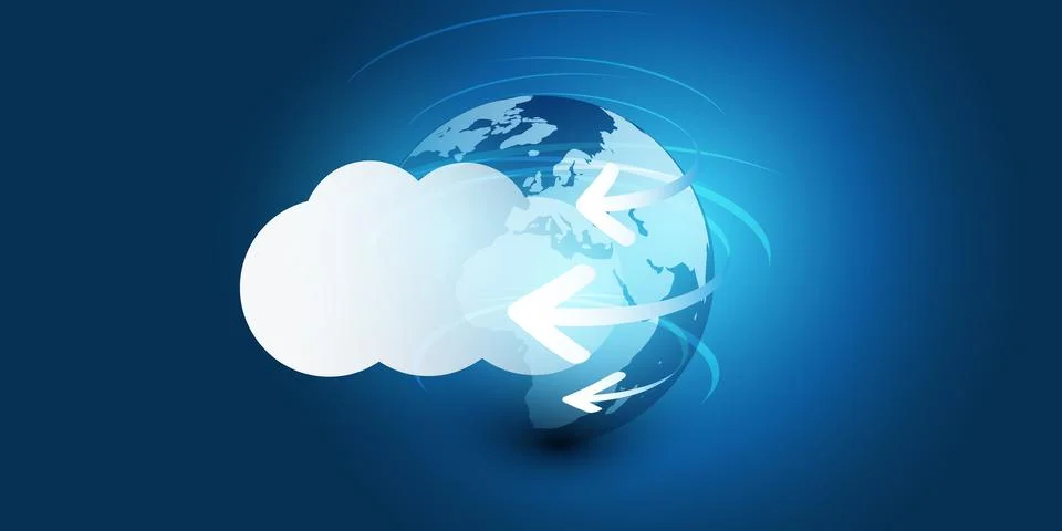 Cloud Computing Design Concept - Digital Connections, Technology Background.. 스톡 일러스트
