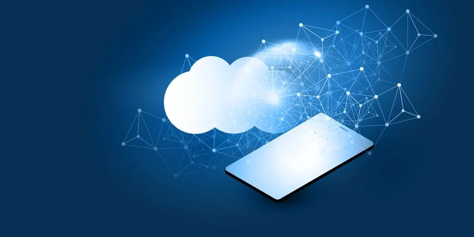 Cloud Computing Design Concept - Digital Connections, Technology Background.. イラスト素材