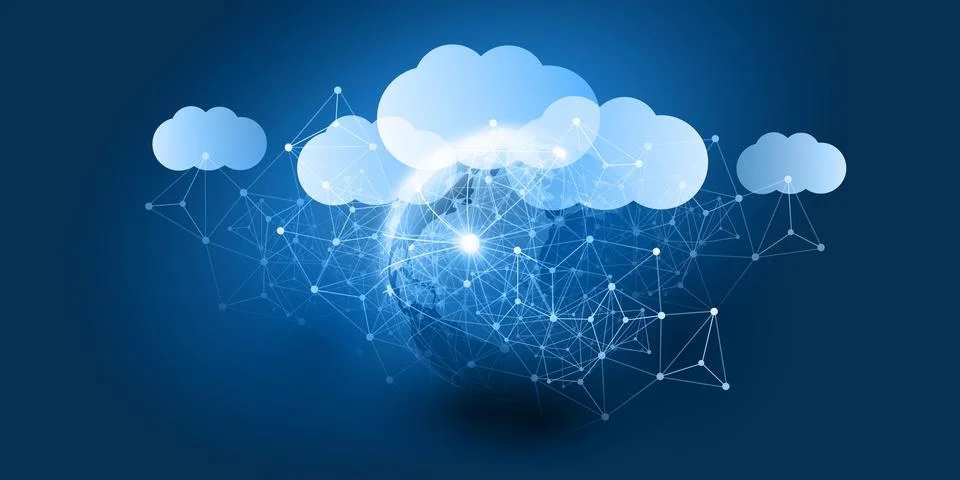 Cloud Computing Design Concept - Digital Connections, Technology Background.. イラスト素材