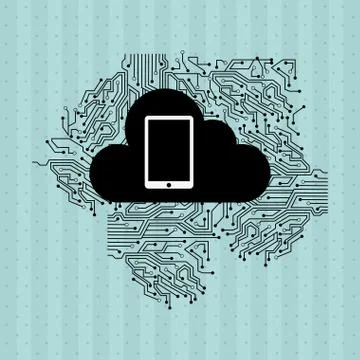 Cloud computing design Stock Illustration
