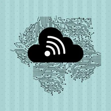 Cloud computing design Stock Illustration