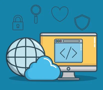 Cloud computing design Stock Illustration