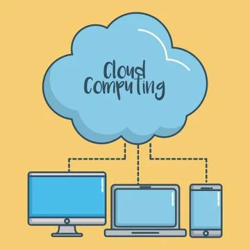 Cloud computing design Stock Illustration