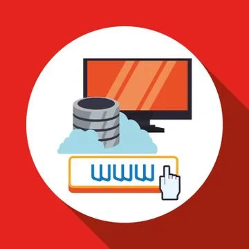 Cloud computing design. Media icon. Isolated illustration Stock Illustration