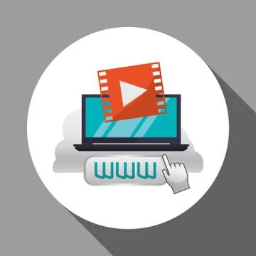 Cloud computing design. Media icon. Isolated illustration Illustrazione stock