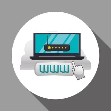 Cloud computing design. Media icon. Isolated illustration Illustrazione stock