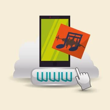Cloud computing design. Media icon. Isolated illustration Illustrazione stock